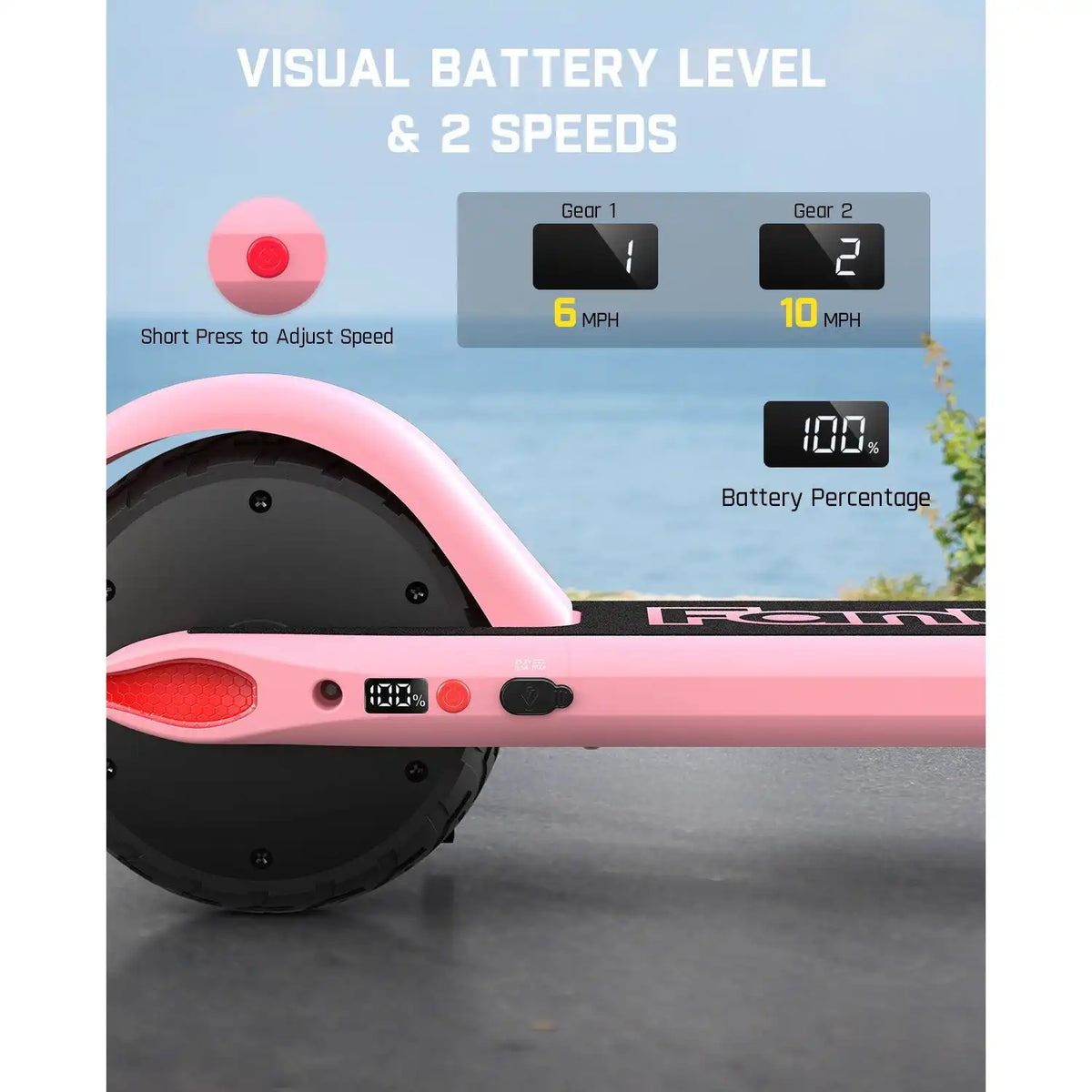 FanttikRide C9 Electric Scooter for Kids Pink