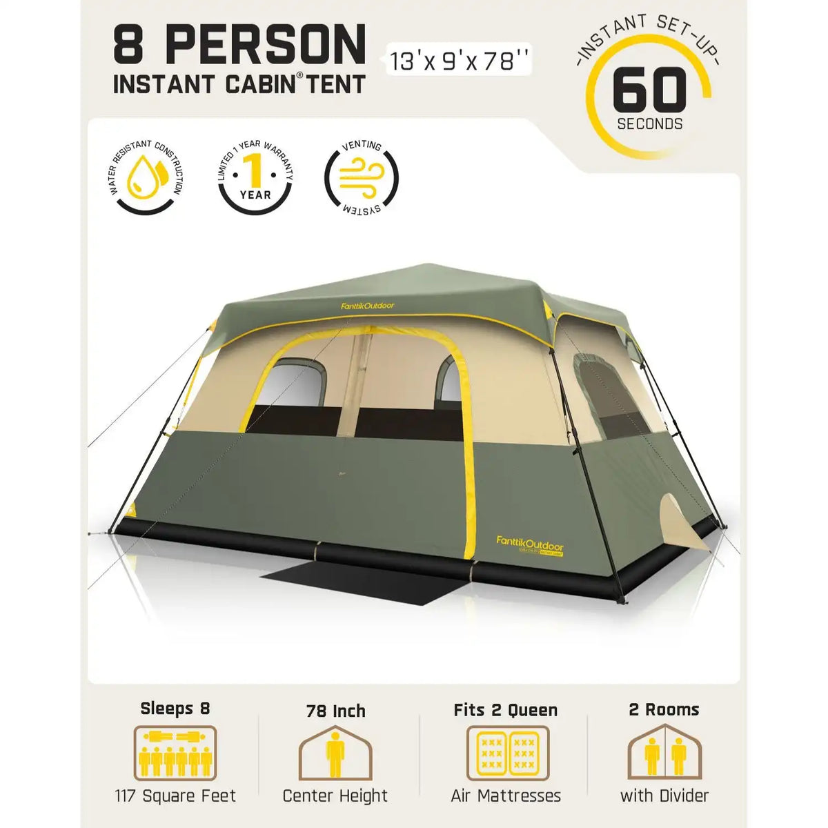 FanttikOutdoor Zeta C8 Pro Camping Tent