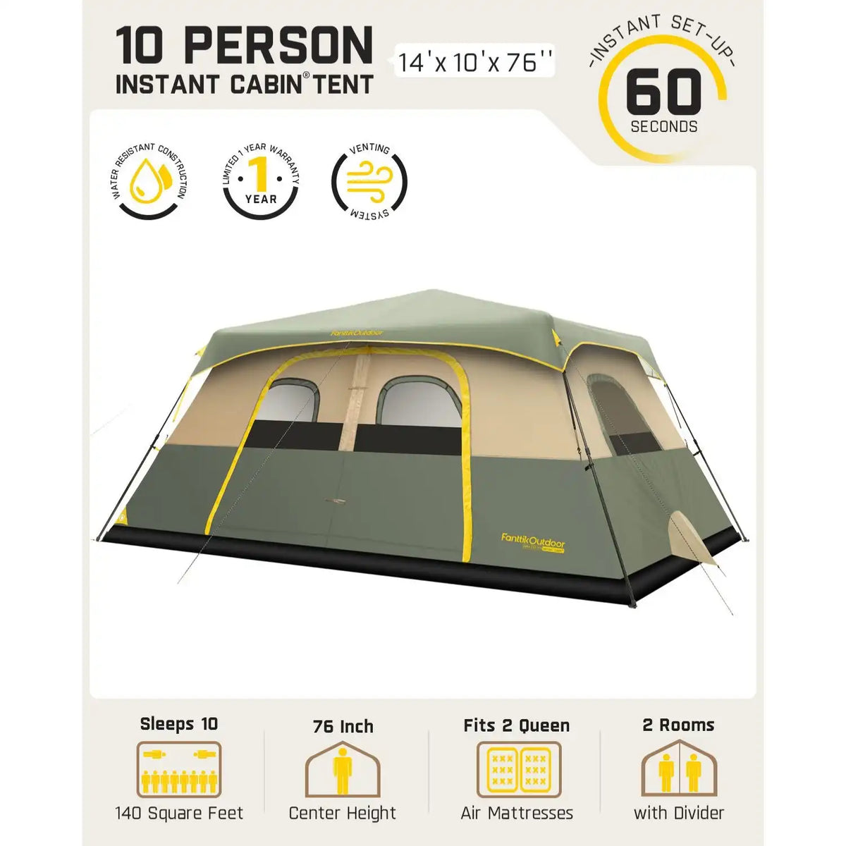 FanttikOutdoor Zeta C10 Pro Camping Tent